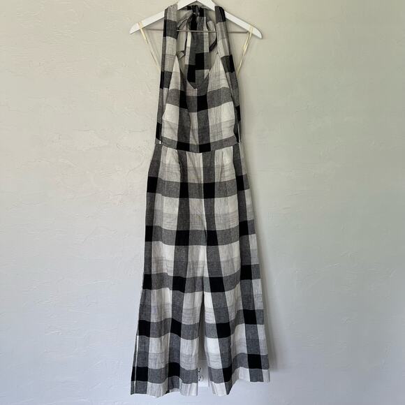 Moon River Gingham Halter Jumpsuit Medium - Picture 1 of 5